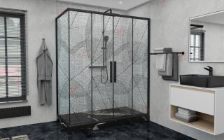 Душевой уголок AvaCan FB2 190-210 + SB80 чёрный